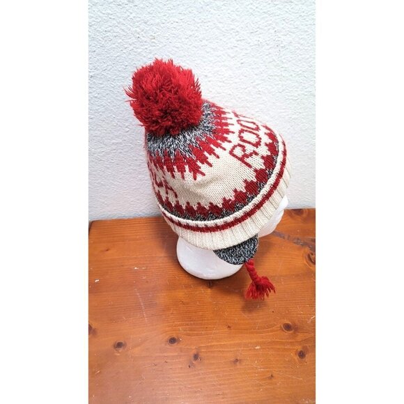 Roots Kids Pom Pom Beanie Hat Canada Design 3-5 Yrs - Picture 2 of 7